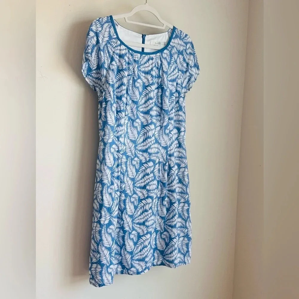 Boden Blue and White Print Dress - Size 10 - Picture 5 of 11